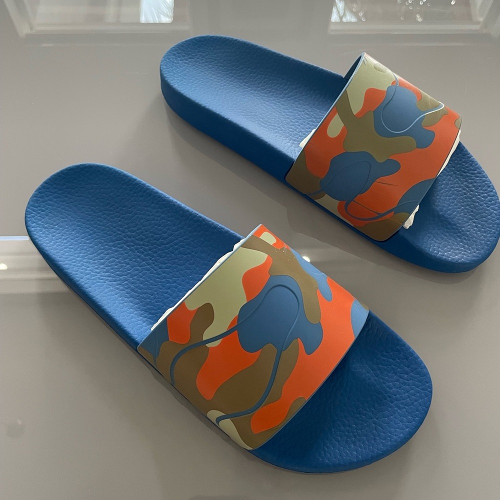 Blue Camo Slide Sandals